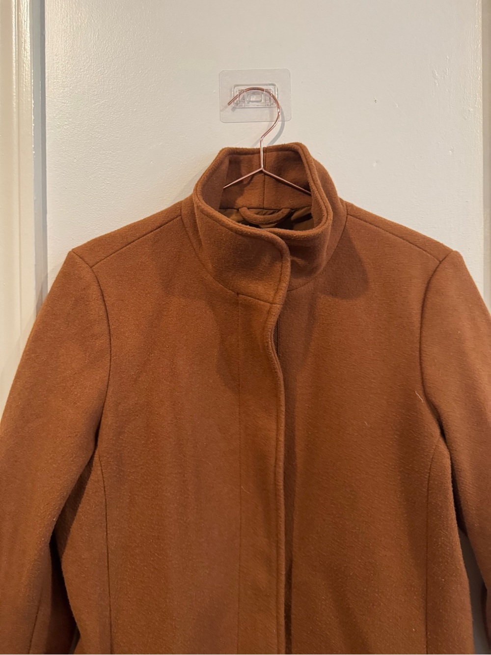 Old Navy Womens Soft Brushed Funnel Neck Coat medium tall - Picture 4 of 14